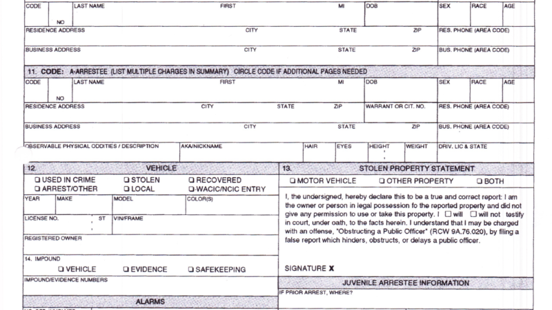 Whatcom County Sheriff Complaint Report