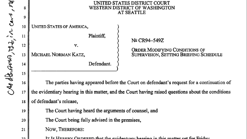 Katz Hearing Order